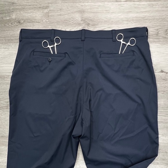 Ben Hogan Mens Dress Pants Size 44x30 Flat Front Navy Polyester Blend Golf - Picture 7 of 10